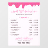 Roze bakkerij Bevroren Stations Uren Raamsticker (Vel)