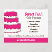 Roze Bakkerij Briefkaart met Terug Menu Smaken Cak (Voorkant)