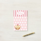 Roze Bakkerij Cupcake Post It Notities Post-it® Notes (Op bureau)