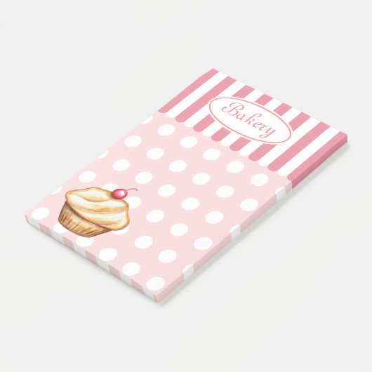 Roze Bakkerij Cupcake Post It Notities Post-it® Notes (Schuin)