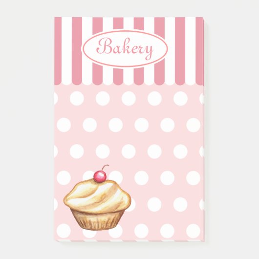 Roze Bakkerij Cupcake Post It Notities Post-it® Notes (Voorkant)