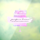 Roze Bakkerij Gebak Banketbakkerij Glitter Cake Raamsticker (Vel 3)