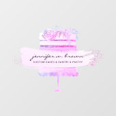 Roze Bakkerij Gebak Banketbakkerij Glitter Cake Raamsticker (Vel)