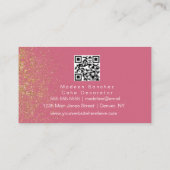 Roze bakkerij glitter cupcakes barcode visitekaartje (Achterkant)