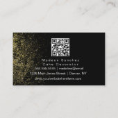 Roze Bakkerij Glitter Cupcakes QR Code Zwart Visitekaartje (Achterkant)