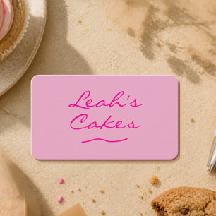 Roze Bakkerij Moderne QR-code Zakelijke Kaart Visitekaartje