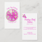 Roze bakkerij Pastry Chef Berry Cheesecake Visitekaartje (Voorkant / Achterkant)