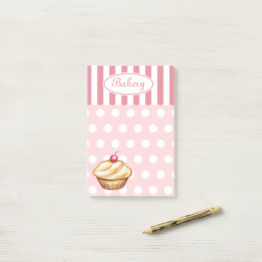  roze bakkerij perskoeken post-it® notes (Op bureau)