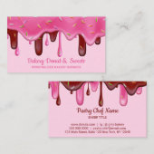 Roze bakkerij Schuif crème Donut sprinkhaan Visitekaartje (Voorkant / Achterkant)