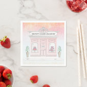Roze Bakkerij Shop servetten | Winkelillustratie (Insitu)