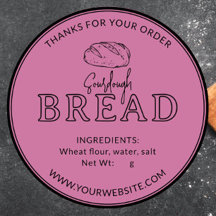 Roze Bakkerij Sourdough Brood Bedankt Sticker