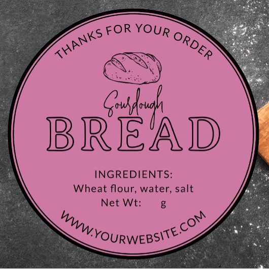 Roze Bakkerij Sourdough Brood Bedankt Sticker