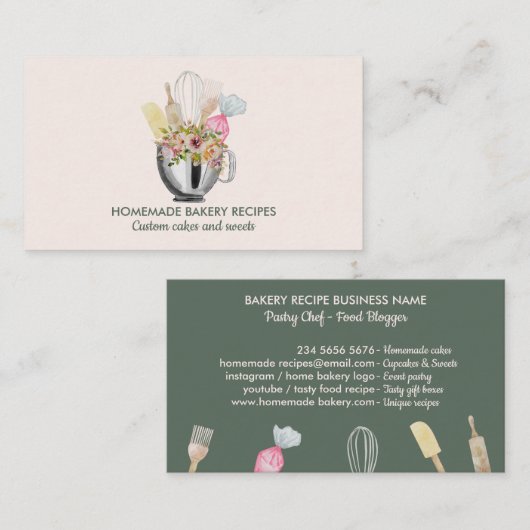 Roze bakkerij visitekaartje (Voorkant / Achterkant)