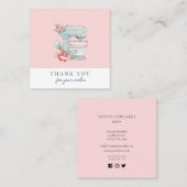 Roze bakkerij voor de mixer van cute cake Hartelij Vierkante Visitekaartje (Voorkant / Achterkant)