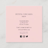 Roze bakkerij voor de mixer van cute cake Hartelij Vierkante Visitekaartje (Achterkant)
