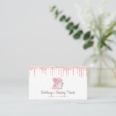 Roze Bakmixer Glitterdruppels QR-code Visitekaartje (Staand voorkant)