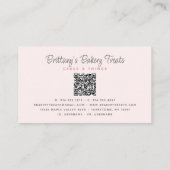 Roze Bakmixer Glitterdruppels QR-code Visitekaartje (Achterkant)