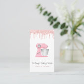 Roze Bakmixer Glitterdruppels QR-code Visitekaartje (Staand voorkant)