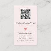 Roze Bakmixer Glitterdruppels QR-code Visitekaartje (Achterkant)