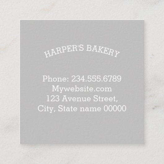 Roze bakmixer vierkante visitekaartje (Achterkant)