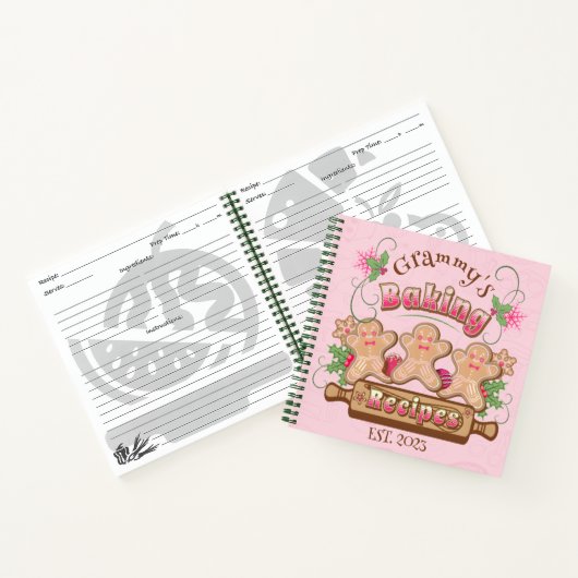 Roze  bakrecepten notitieboek (Binnen)
