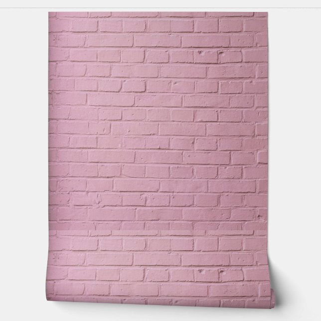 ROZE BAKSTENEN BEHANG (Afrollen)