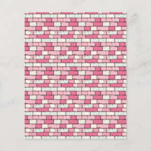 Roze bakstenen muur plakboek papier Junk Journal p