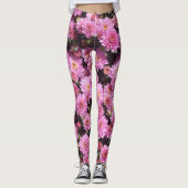 Roze bal Chrysanthemum Legging (Voorkant)