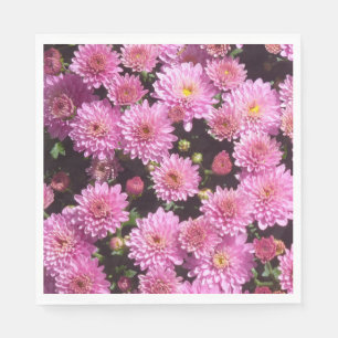 Roze bal Chrysanthemum Papier Napkins Servetten