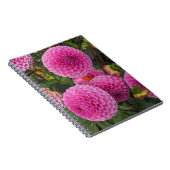 Roze bal Dahlias Floral Notitieboek (Rechterzijde)