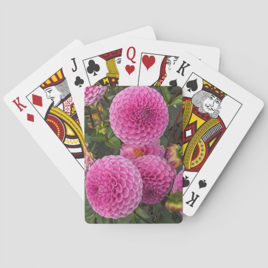 Roze bal Dahlias Floral Pokerkaarten (Achterkant)