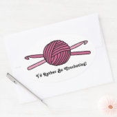Roze Bal van Garen & Haakhaken Ovale Sticker (Envelop)