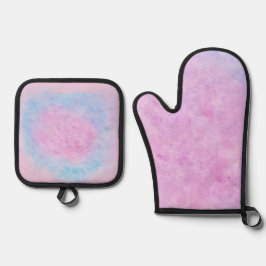 Roze Balans Abstract Aquarel Kunst Ovenwant & Pannenlap Set