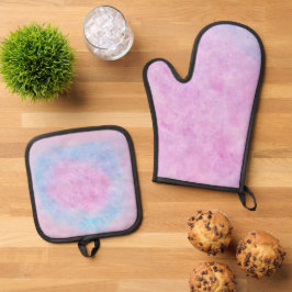 Roze Balans Abstract Aquarel Kunst Ovenwant & Pannenlap Set