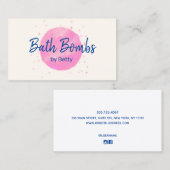 Roze balbommen contactkaartje (Voorkant / Achterkant)