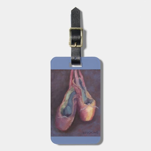 Roze baletslippers bagagelabel (Voorkant verticaal)