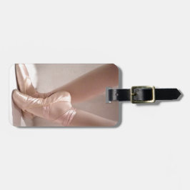 Roze baletslippers bagagelabel