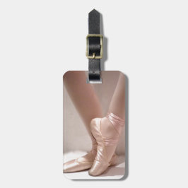 Roze baletslippers bagagelabel