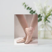 Roze baletslippers briefkaart (Staand voorkant)