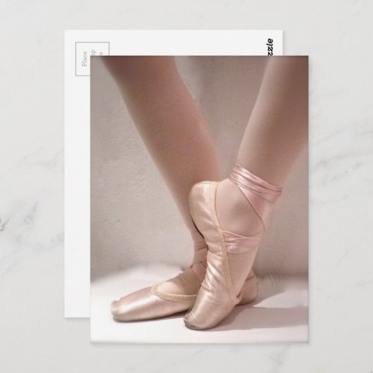 Roze baletslippers briefkaart (Voorkant / Achterkant)