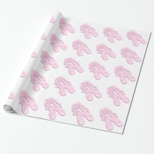 Roze baletslippers cadeaupapier (Uitgerold)