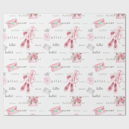 Roze baletslippers cadeaupapier (Vlak)