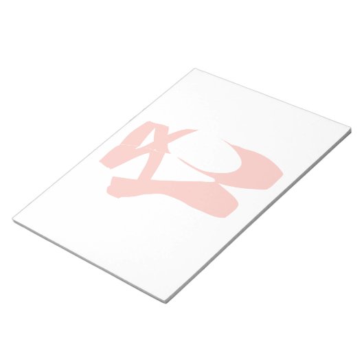 Roze baletslippers notitieblok (Schuin)
