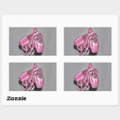 Roze baletslippers rechthoekige sticker (Vel)