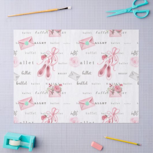 Roze baletslippers tissuepapier (Craft)