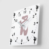 Roze baletslippers vierkante klok (Hoek)