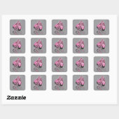 Roze baletslippers vierkante sticker (Vel)