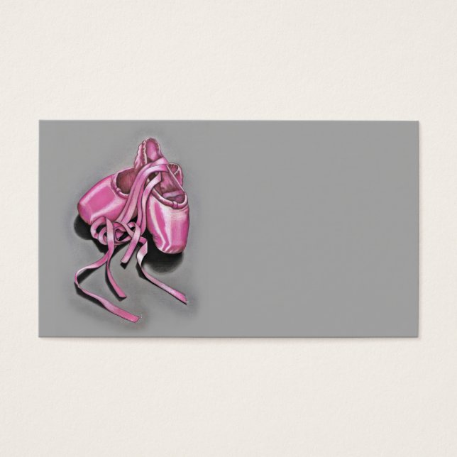 Roze baletslippers visitekaartje (Voorkant)