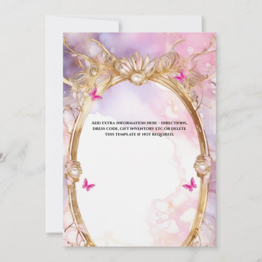 Roze balgons bloemen vlinder bruid te zijn kaart (Achterkant)