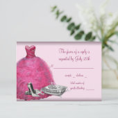 Roze baljurk hoge hak schoenen Quinceanera RSVP (Staand voorkant)